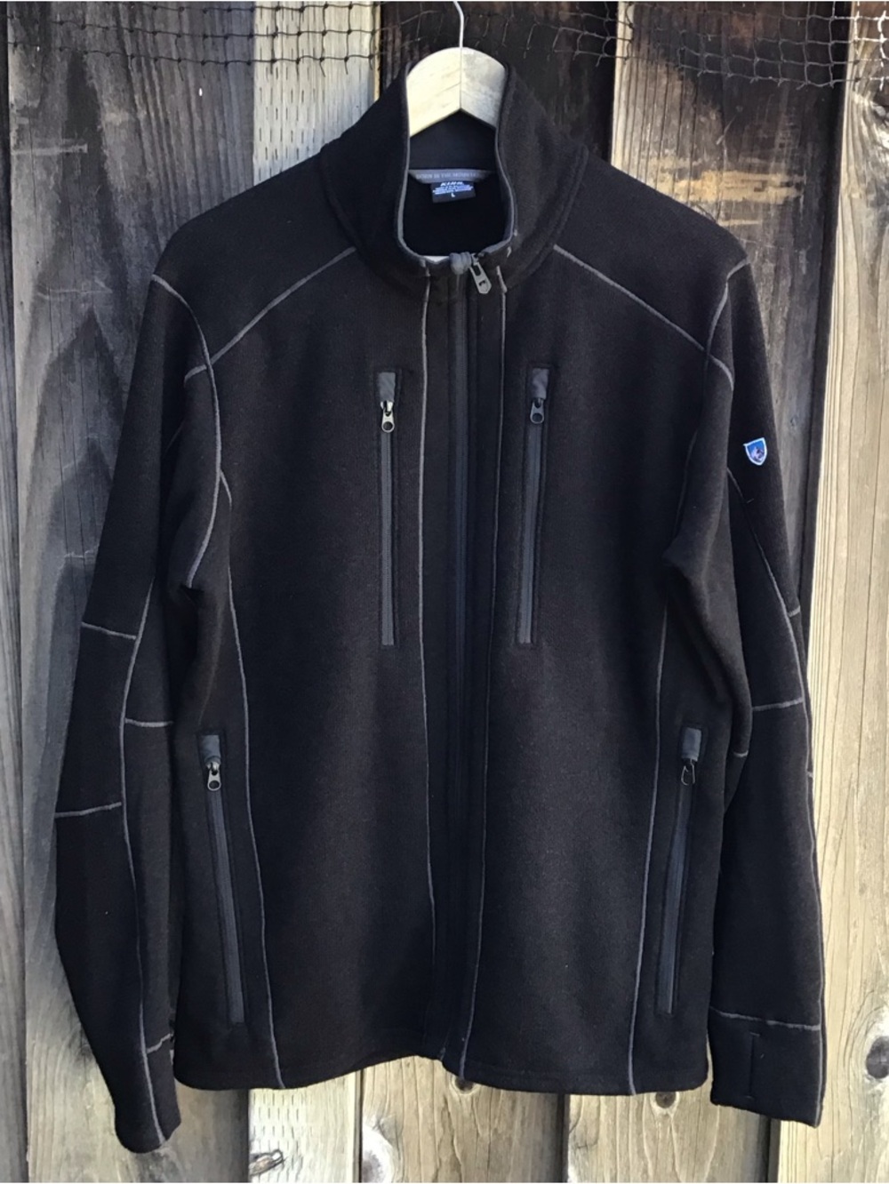 Kuhl Interceptr Fleece Jacket Mens Large Brown Full Zip Outdoor Hiking Sweater